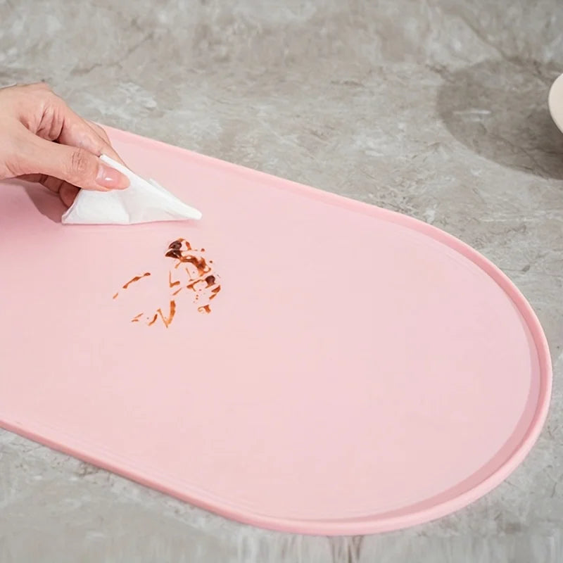 1pc,Cat Feeding Mat with Non-Slip Waterproof Design,Pet Food Mat, Compatible with Cat/Dog Bowls, Multipet Households, Dog Owners