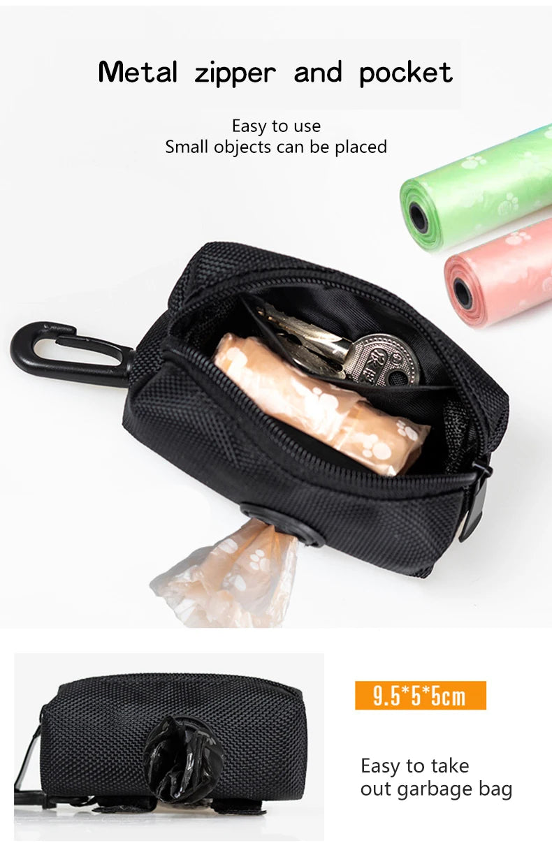 Pet Dog Poop Bag Holder Leash Attachment Adjustable Mini Travel Garbage Bag Dogs Waste Poop Bags Dispenser Pet Cleaning Tools