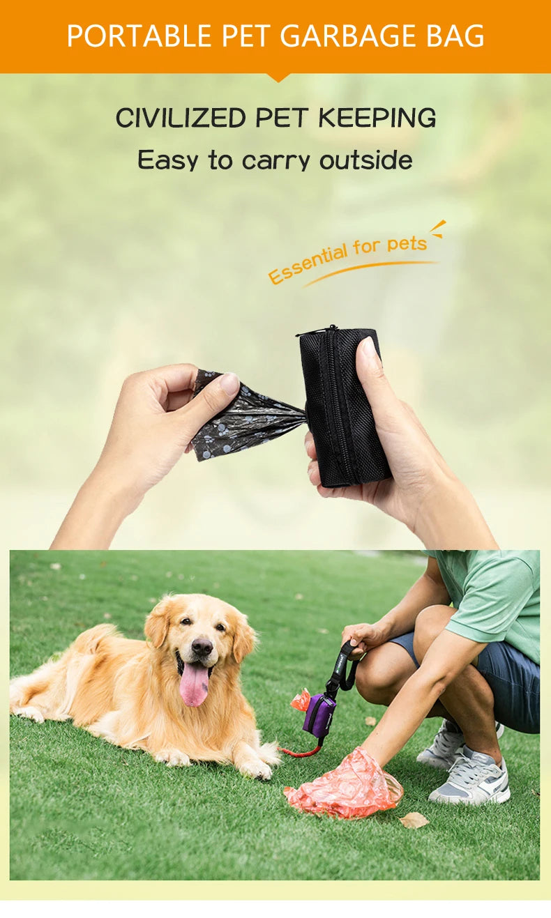 Pet Dog Poop Bag Holder Leash Attachment Adjustable Mini Travel Garbage Bag Dogs Waste Poop Bags Dispenser Pet Cleaning Tools