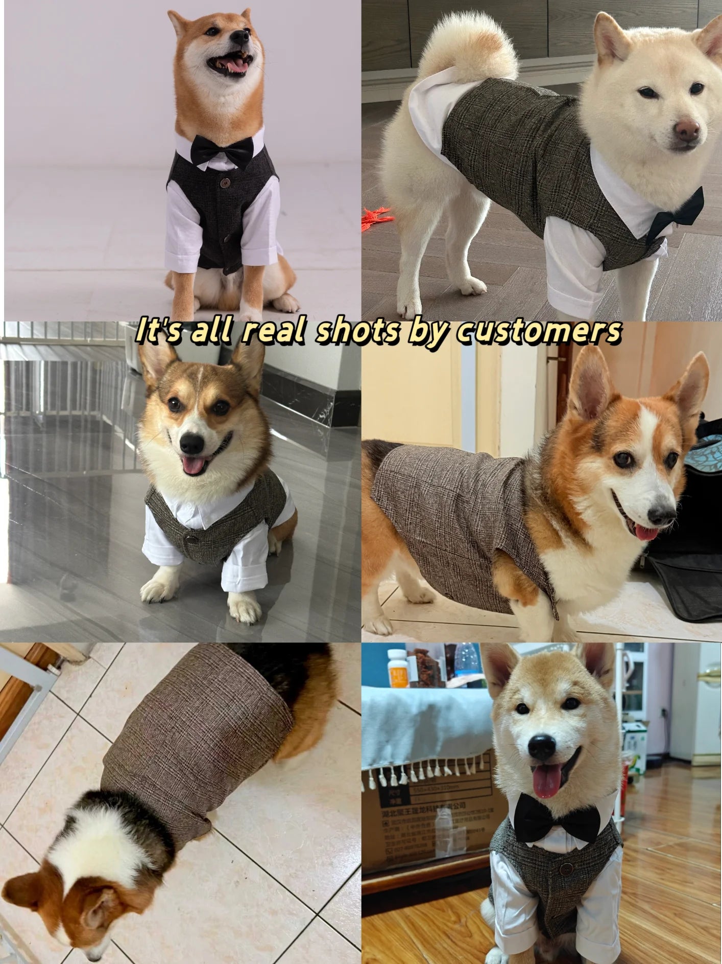 Pet Dog clothes Tuxedo Suit Adjustable Bow Tie Wedding Costume,Formal Pet Attire for Puppy Prince Party, Pet Set garment for dog