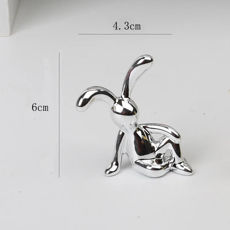 Long-Eared Rabbit Double Statue Cartoon Decoration Accessories Living Room Bedroom Car Decoration Desktop Decorative Ornamet