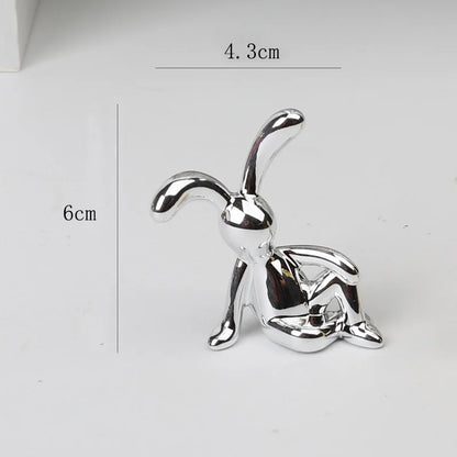 Long-Eared Rabbit Double Statue Cartoon Decoration Accessories Living Room Bedroom Car Decoration Desktop Decorative Ornamet