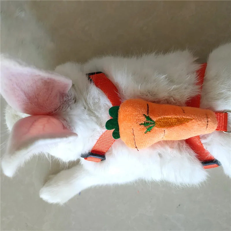 Rabbit Harness And Leash Set Adjustable For Small Animals Ferrets Piggies Hedgehogs Outdoor Walking Cute Decorations