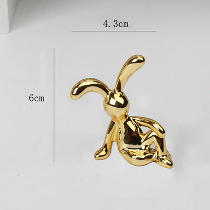 Long-Eared Rabbit Double Statue Cartoon Decoration Accessories Living Room Bedroom Car Decoration Desktop Decorative Ornamet