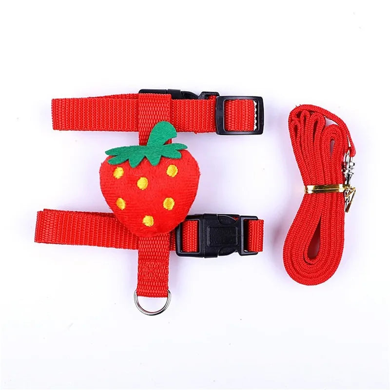 Rabbit Harness And Leash Set Adjustable For Small Animals Ferrets Piggies Hedgehogs Outdoor Walking Cute Decorations