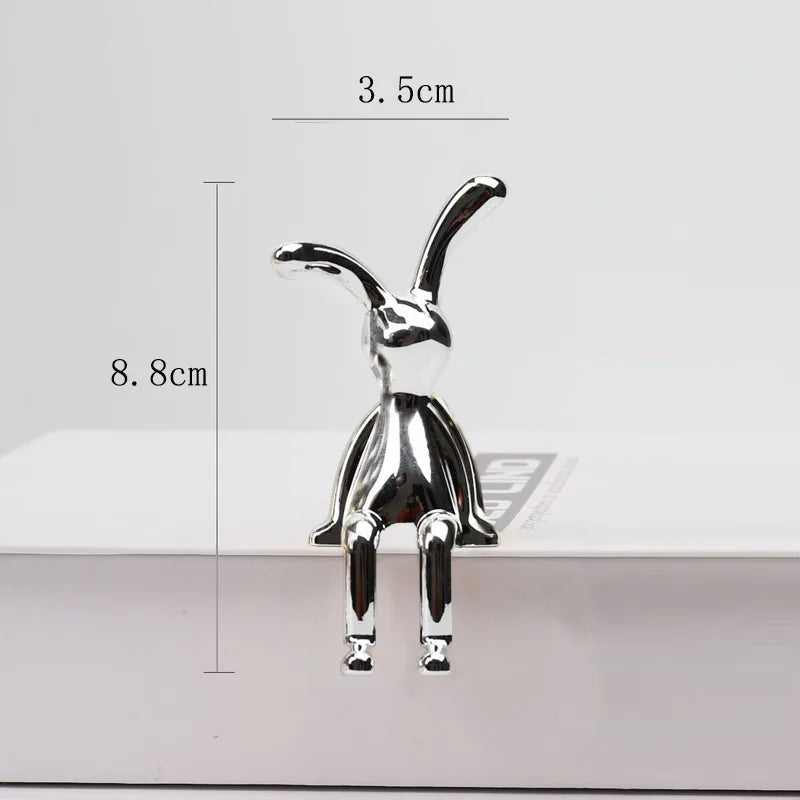 Long-Eared Rabbit Double Statue Cartoon Decoration Accessories Living Room Bedroom Car Decoration Desktop Decorative Ornamet