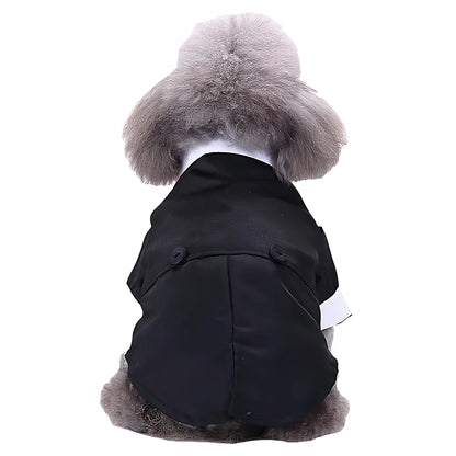 Pet Costume Suits - Lightweight Tuxedos, Suitable for Weddings/Christmas, with Adjustable Bow Ties and Breathable Mesh Fabric