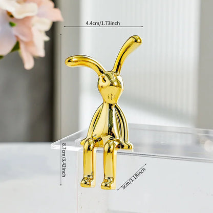 Long-Eared Rabbit Double Statue Cartoon Decoration Accessories Living Room Bedroom Car Decoration Desktop Decorative Ornamet