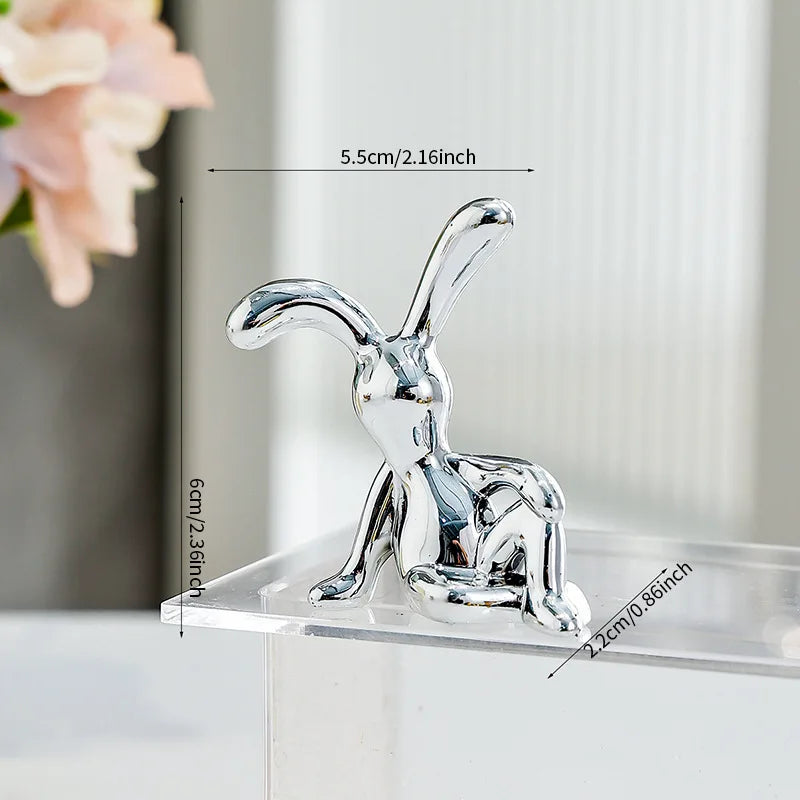 Long-Eared Rabbit Double Statue Cartoon Decoration Accessories Living Room Bedroom Car Decoration Desktop Decorative Ornamet