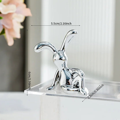 Long-Eared Rabbit Double Statue Cartoon Decoration Accessories Living Room Bedroom Car Decoration Desktop Decorative Ornamet