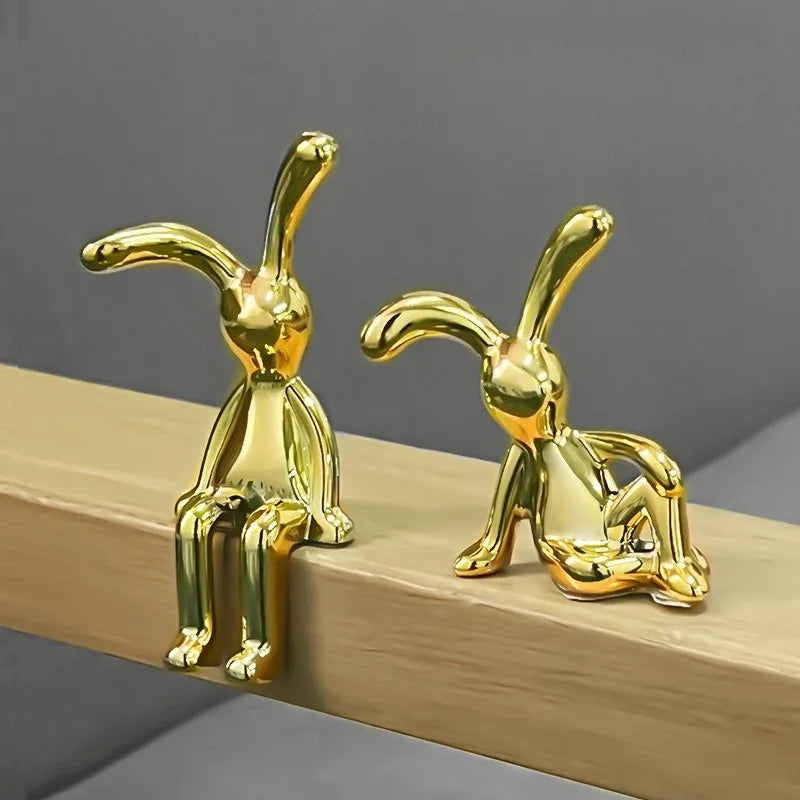 Long-Eared Rabbit Double Statue Cartoon Decoration Accessories Living Room Bedroom Car Decoration Desktop Decorative Ornamet