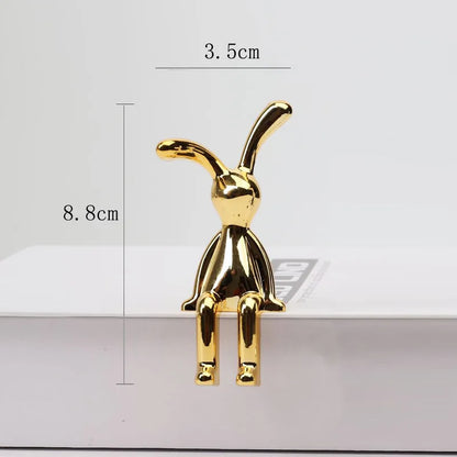 Long-Eared Rabbit Double Statue Cartoon Decoration Accessories Living Room Bedroom Car Decoration Desktop Decorative Ornamet