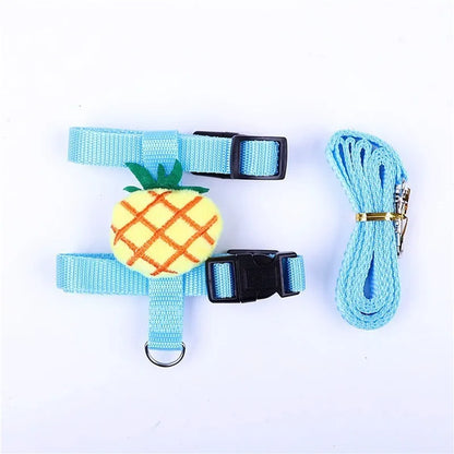 Rabbit Harness And Leash Set Adjustable For Small Animals Ferrets Piggies Hedgehogs Outdoor Walking Cute Decorations
