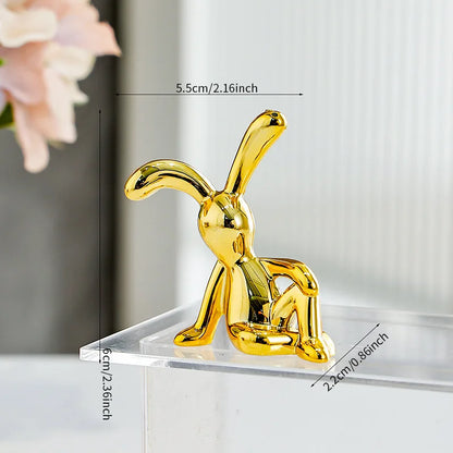 Long-Eared Rabbit Double Statue Cartoon Decoration Accessories Living Room Bedroom Car Decoration Desktop Decorative Ornamet