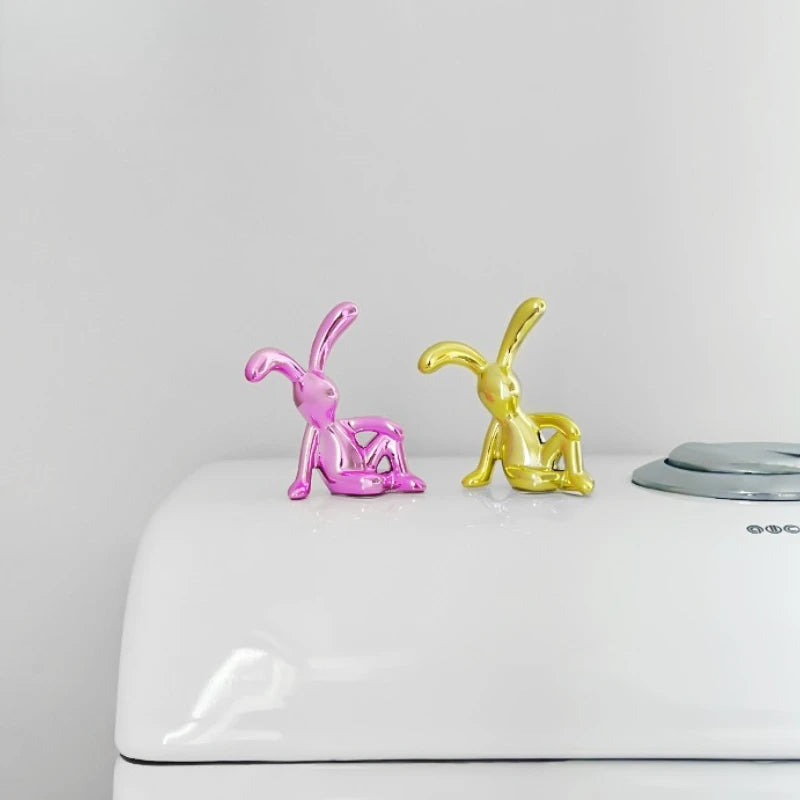 Long-Eared Rabbit Double Statue Cartoon Decoration Accessories Living Room Bedroom Car Decoration Desktop Decorative Ornamet