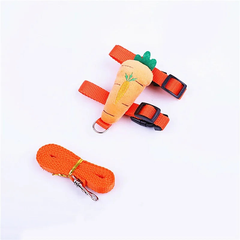 Rabbit Harness And Leash Set Adjustable For Small Animals Ferrets Piggies Hedgehogs Outdoor Walking Cute Decorations