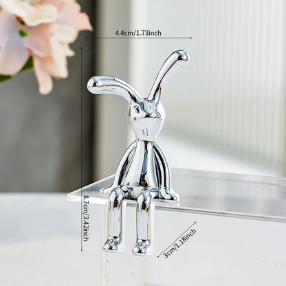 Long-Eared Rabbit Double Statue Cartoon Decoration Accessories Living Room Bedroom Car Decoration Desktop Decorative Ornamet