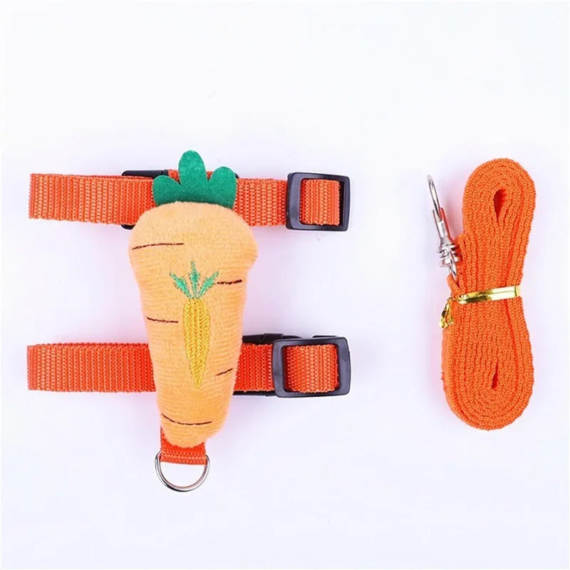Rabbit Harness And Leash Set Adjustable For Small Animals Ferrets Piggies Hedgehogs Outdoor Walking Cute Decorations