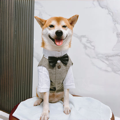 Pet Dog clothes Tuxedo Suit Adjustable Bow Tie Wedding Costume,Formal Pet Attire for Puppy Prince Party, Pet Set garment for dog